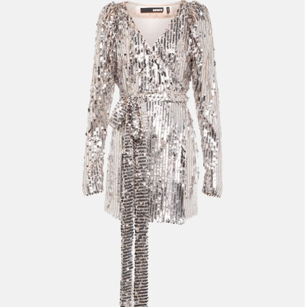 ROTATE BIRGER CHRISTENSEN Bridget sequined wrap minidress - Picture 1 of 4